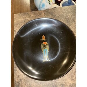 Couroc of Monterey Inlaid Cowboy Utility Dish Ash Tray Bowl 7.5